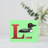 L ist für Loon Postkarte (Stehend Vorderseite)