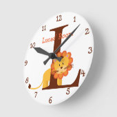 L ist für Löwen und Lucas-Child's Bedroom Runde Wanduhr (Winkel)