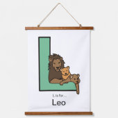 L ist für... Personalisiert Wandteppich Mit Holzrahmen (Vorderseite)