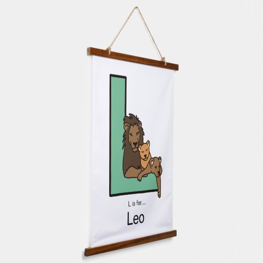 L ist für... Personalisiert Wandteppich Mit Holzrahmen (Gewinkelt)