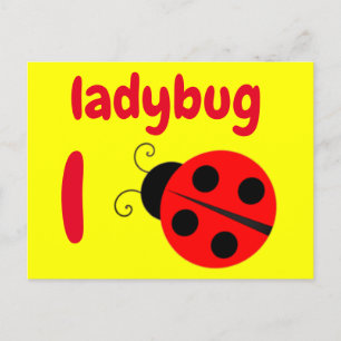 l - ladybug flash card postkarte