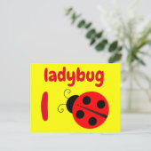 l - ladybug flash card postkarte (Stehend Vorderseite)