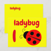 l - ladybug flash card postkarte (Vorne/Hinten)