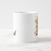 L Letter Gold Monogram | Rosa Kirschblüten Jumbo-Tasse (Vorderseite)