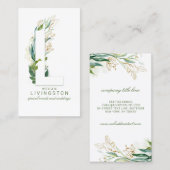 L Letter Monogram Gold Greenerity Blätter Elegant Visitenkarte (Vorne/Hinten)