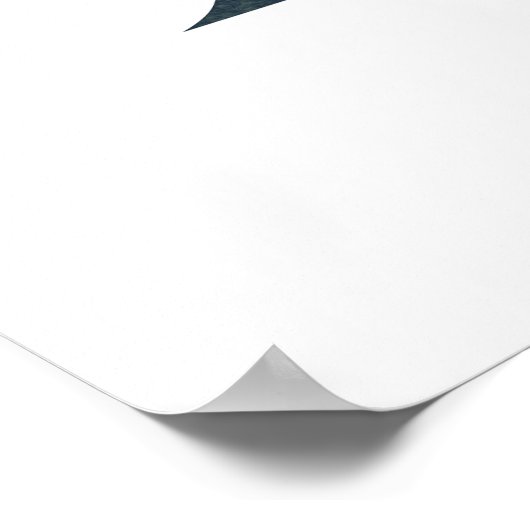 L Letter Monogram Weiße Blume und Grüne Poster (Ecke)