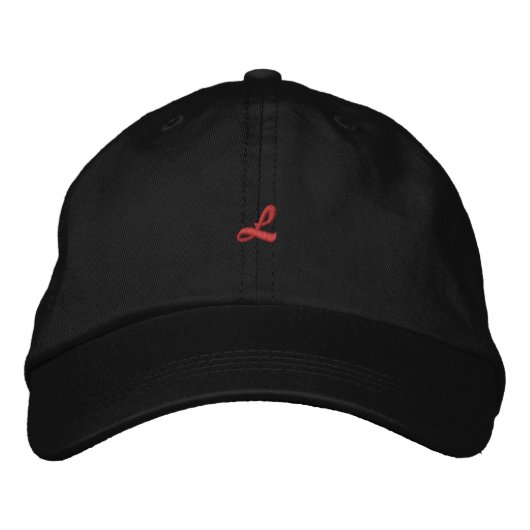 L Letter - Monogramm bestickte Hutkappe Baseballkappe (Vorderseite)