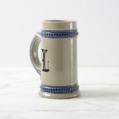 L Letter Printed Stein Tasse: Personalisiert Charm Bierglas (Vorderseite Links)