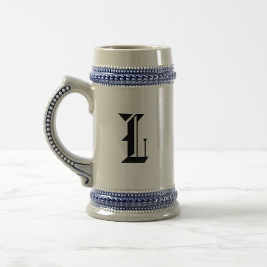 L Letter Printed Stein Tasse: Personalisiert Charm Bierglas (Links)