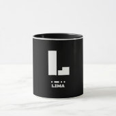 L(Lima) NATO Phonetic Alphabet & Morse Code Tasse (Zentrum)