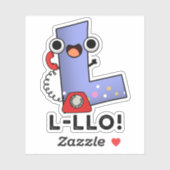L-llo Funny Letter L Pun Aufkleber (Blatt)