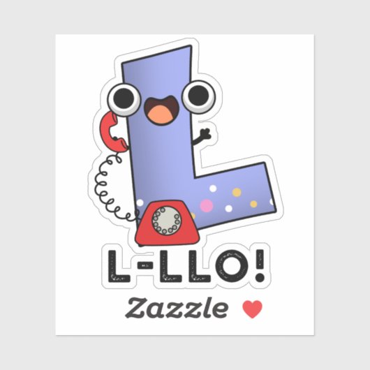L-llo Funny Letter L Pun Aufkleber (Blatt)
