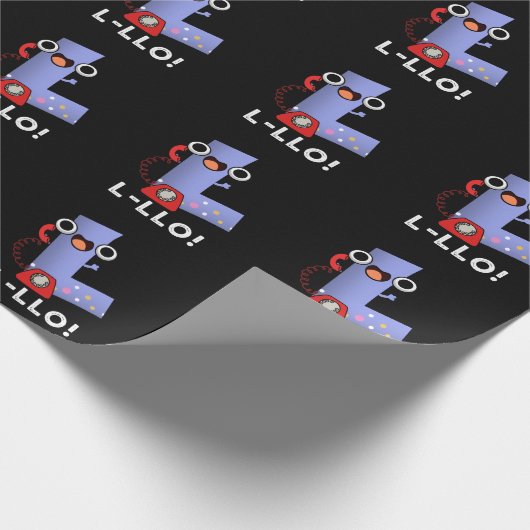 L-llo Funny Letter L Pun Dark BG Geschenkpapier (Ecke)