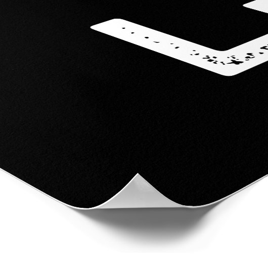 L-llo Funny Letter L Pun Dark BG Poster (Ecke)