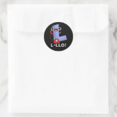 L-llo Funny Letter L Pun Dark BG Runder Aufkleber (Tasche)