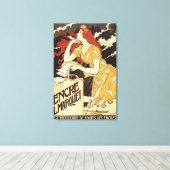 L. Marquet Ink Red-Headed Woman & Harp Leinwanddruck (Insitu (Holzboden))