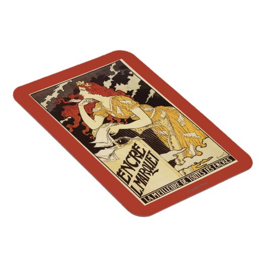 L. Marquet Ink Red-Headed Woman & Harp Magnet (Rechte Seite)