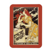 L. Marquet Ink Red-Headed Woman & Harp Magnet (Vertikal)