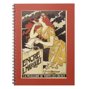 L. Marquet Ink Red-Headed Woman & Harp Notizblock