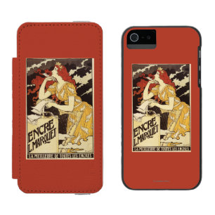 L. Marquet Tinte Rothaarige Frau & Harfe Incipio Watson™ iPhone 5 Geldbörsen Hülle