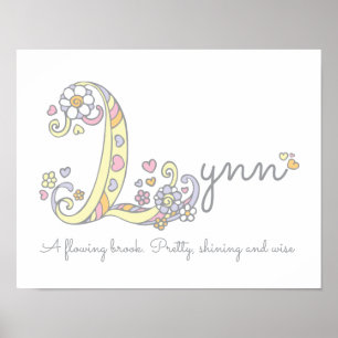 L monogram art Lynn Girls name Bedeutung Plakat