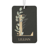 L Monogram Floral Personalisiert Air Freshener Autolufterfrischer (Rückseite)