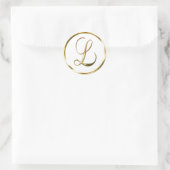 L Monogram Imitate Gold Umschlag oder Günstige Sie Runder Aufkleber (Tasche)