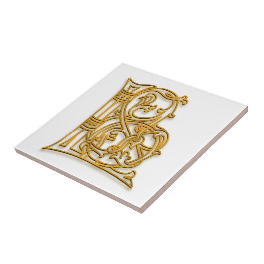 L Monogram "Irish Gold" Keramik Tile Fliese (Seite)