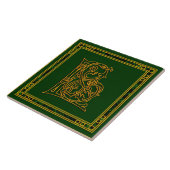 L Monogram "Irish Gold on Green" Keramik Tiles Fliese (Seite)