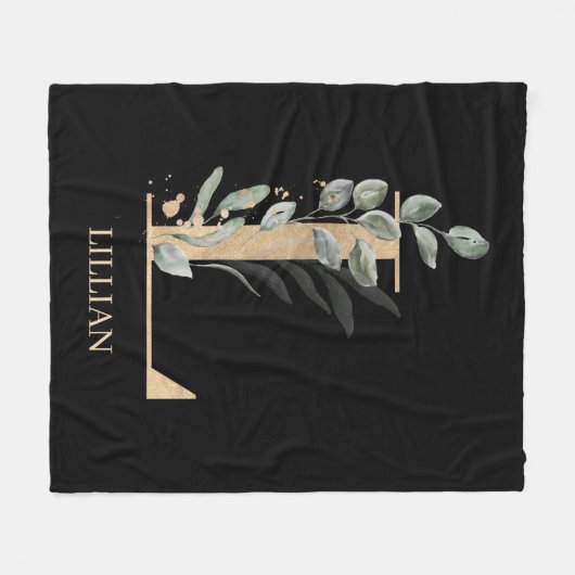 L Monogram Personalisiert Fleece Blankon (Vorderseite (Horizontal))