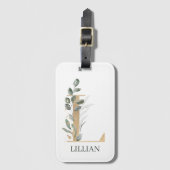 L Monogram Personalisierte Gepäckmarke Gepäckanhänger (Vorderseite Vertikal)