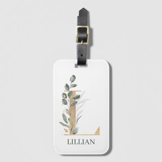 L Monogram Personalisierte Gepäckmarke Gepäckanhänger (Vorderseite Vertikal)