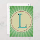 L MONOGRAMM-BUCHSTABE POSTKARTE (Vorne/Hinten)
