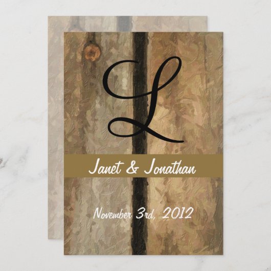 "L" Monogramm-Einladung Einladung (Vorne/Hinten)