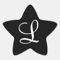 "L" Monogramm Erstweiß auf schwarz