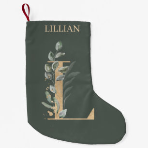 L Monogramm Floral Personalisiert Kleiner Weihnachtsstrumpf