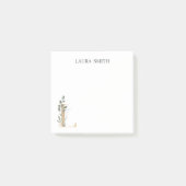 L Monogramm florale Personalisiert Postit-Hinweise Post-it Klebezettel (Vorderseite)