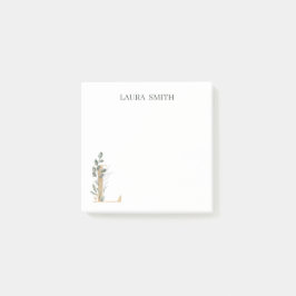 L Monogramm florale Personalisiert Postit-Hinweise Post-it Klebezettel