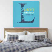 L Monogramm Initial Bar Bat Mitzvah Sign-In Board Leinwanddruck (Insitu (Schlafzimmer))