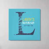 L Monogramm Initial Bar Bat Mitzvah Sign-In Board Leinwanddruck (Vorderseite)