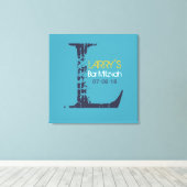 L Monogramm Initial Bar Bat Mitzvah Sign-In Board Leinwanddruck (Insitu (Holzboden))