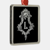 L Monogramm Initiale Silbernes Ornament (Rechts)