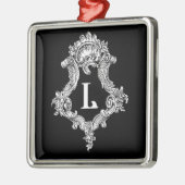 L Monogramm Initiale Silbernes Ornament (Links)