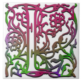 L Monogramm Keramik "Besque Garden" Fliese