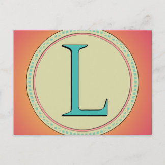 L MONOGRAMM SCHREIBEN POSTKARTE