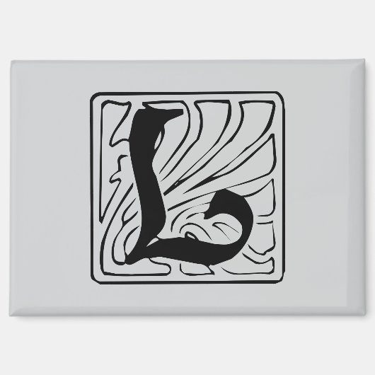 L Monogramm schwarz Magnet (Vorderseite)