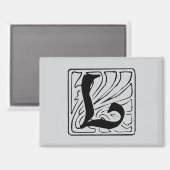 L Monogramm schwarz Magnet (Vorderseite/Rückseite)