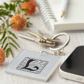 L Monogramm schwarz Schlüsselanhänger (Vorderseite rechts)