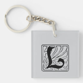 L Monogramm schwarz Schlüsselanhänger