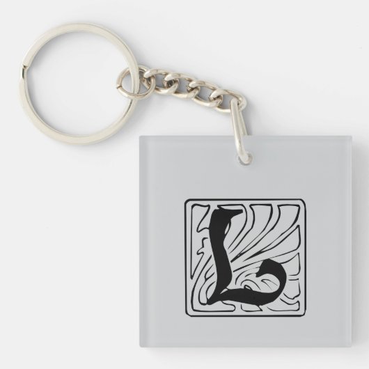 L Monogramm schwarz Schlüsselanhänger (Vorderseite)